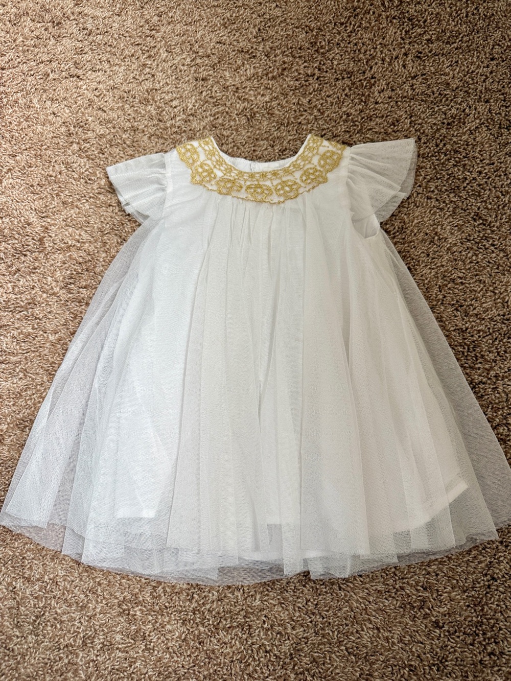 H&M Tulle Ruffle Sleeve Dress